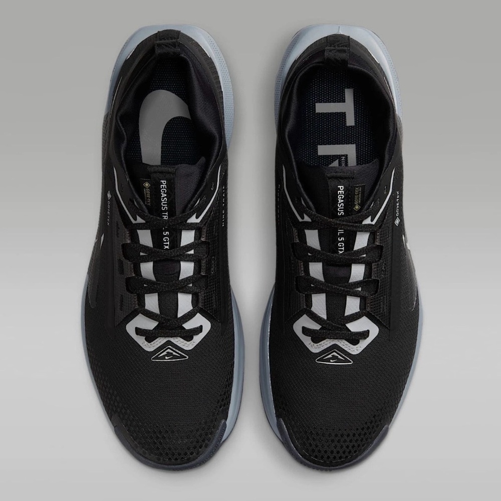 Nike Pegasus 🔥 Trail 5 GORE-TEX Black Wolf Grey Running Shoes FQ0908-001 11 13 - Picture 10 of 14